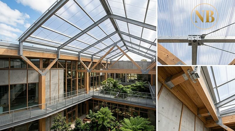 Ứng dụng của tấm nhựa kính Polycarbonate trong thiết kế giếng trời