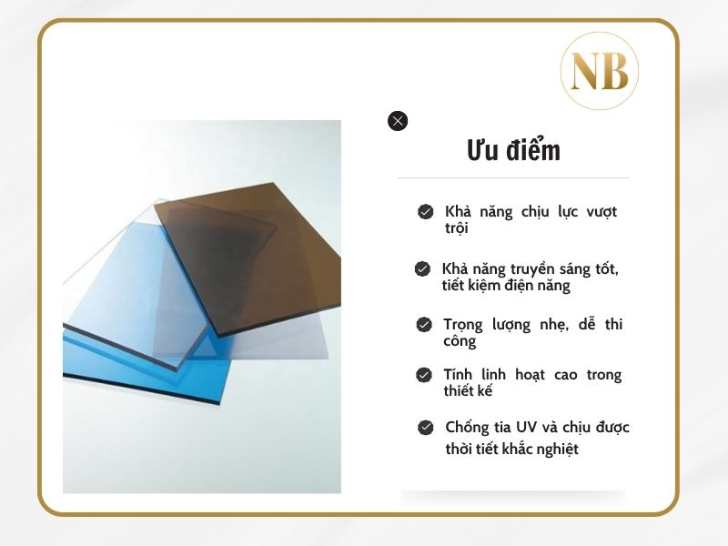 Ưu điểm của tấm nhựa Polycarbonate